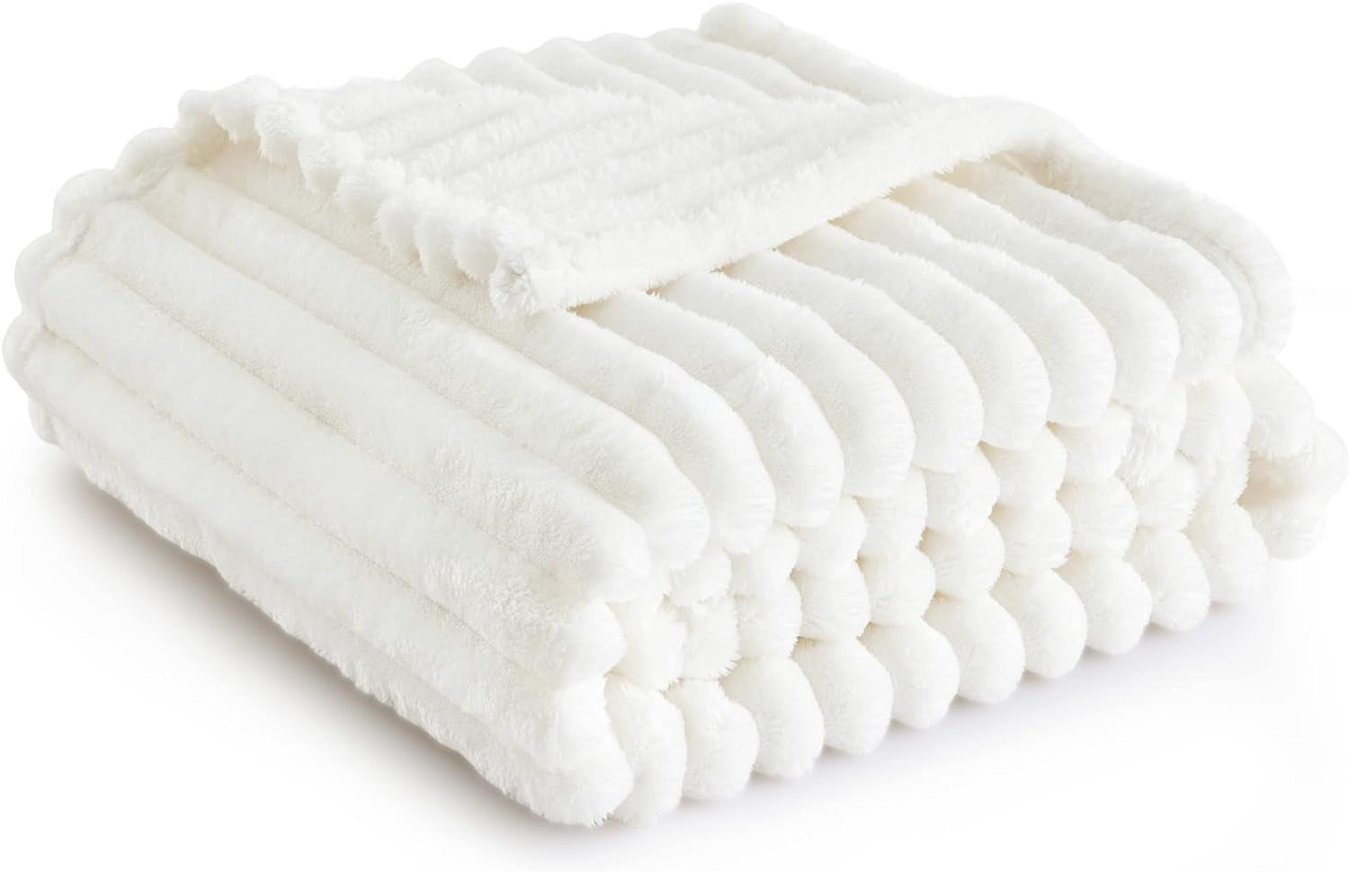 Luxurious  White Throw Blanket - Soft Fleece Cozy Blanket for Couch, Perfect Gift for Women, Girls, and Teachers - Stylish Home Decor, 50x60 Inches