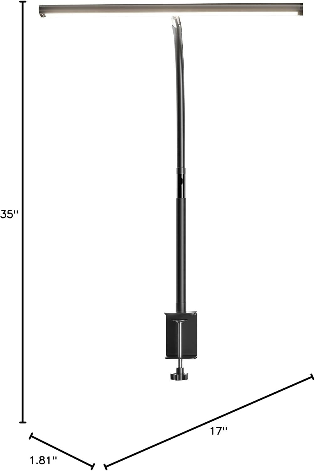 Versatile LED Desk Lamp with Stepless Dimming & Flexible Gooseneck - Eye-Caring Light for Office, Home, and Study (Black)