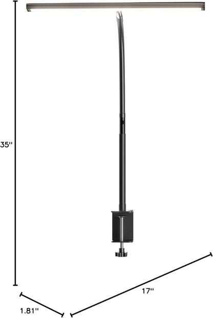 Versatile LED Desk Lamp with Stepless Dimming & Flexible Gooseneck - Eye-Caring Light for Office, Home, and Study (Black)