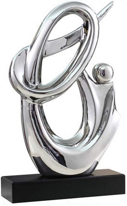Elegant Silver Ceramic Sculpture - Unique Office Decor & Perfect Gift Idea