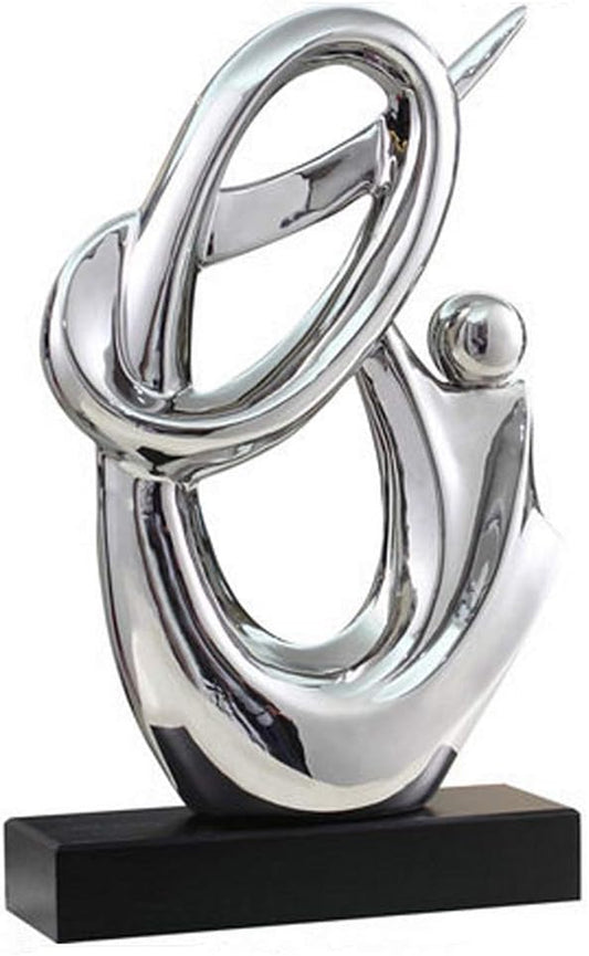 Elegant Silver Ceramic Sculpture - Unique Office Decor & Perfect Gift Idea