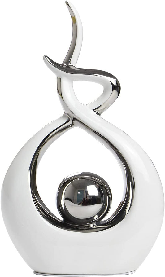 Modern Abstract Ceramic Statue - Elegant Table Decor for Dining Room, Living Room & Office Centerpiece
