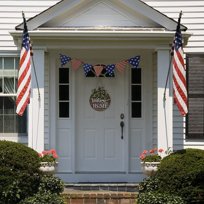 Seasonal Interchangeable Welcome Sign - Rustic Round Wood Wreath for All Occasions, Perfect for Home Decor, Porch, and Front Door!