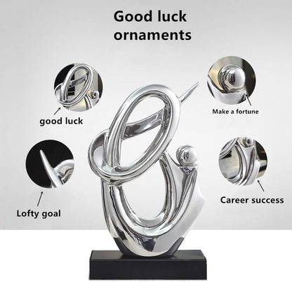 Elegant Silver Ceramic Sculpture - Unique Office Decor & Perfect Gift Idea