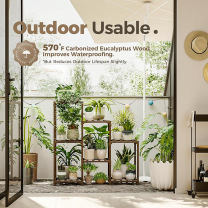 Stylish 3-Tier Indoor & Outdoor Wood Plant Stand - Perfect for Boho Home Decor and Gardening!