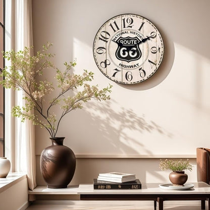 Elegant 12-Inch  Silent Wall Clock with Light Wood Grain Finish and Arabic Numerals - Perfect Decorative Piece for Home or Office
