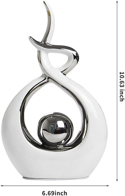 Modern Abstract Ceramic Statue - Elegant Table Decor for Dining Room, Living Room & Office Centerpiece