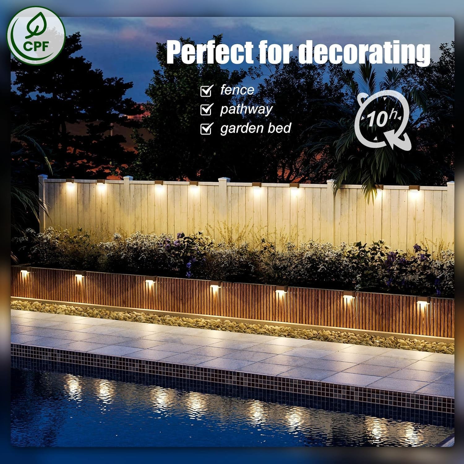 Illuminate Your Outdoors:  16 Pack Solar Deck Lights - Waterproof LED Lights for Stairs, Fences, Yards, Patios, and Pathways (Warm White)