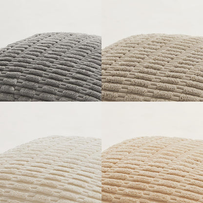 Chic 4-Pack Neutral Decorative Throw Pillow Covers - 18x18 Inch Soft Plush Striped Corduroy Cushion Cases for Rustic Farmhouse Boho Home Decor